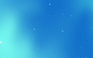 Dağılmış yıldızlı sakin mavi eğimli arkaplan, dijital tasarım ve sunumlar için ideal