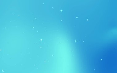 Yumuşak yıldızlı sakin mavi gradyan tasarım ve dijital sanat için ideal