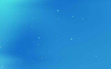 Huzurlu mavi gökyüzü dağınık yıldızlarla dolu, sakin bir gece atmosferini çağrıştırıyor.