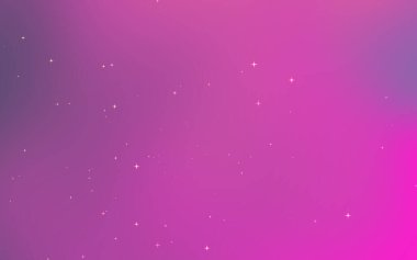 Pembe ve mor eğimli parlak soyut arkaplan, dağınık yıldızlar rüya gibi bir atmosfer yaratıyor.