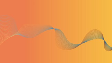 Sıcak turuncu bir gradyan karşısında mavi çizgilerin aktığı canlı ve soyut bir arkaplan. Tasarım basit ama zarif, çeşitli uygulamalar için ideal..
