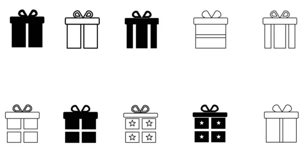 Tatil ve Kutlamalar için Siyah ve Beyaz Hediye Kutusu Simgesi