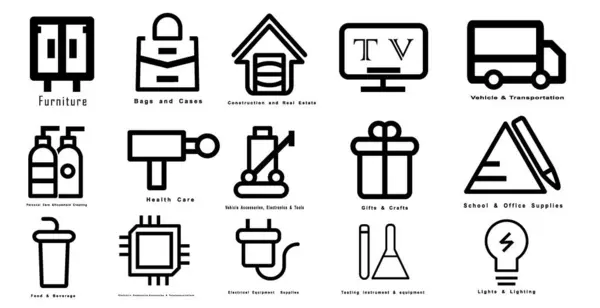 Sanayi Simgesi Mega Paketi Çok Kategori İş Vektörü Sembolleri