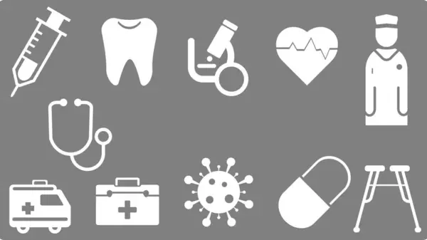 Klinikler, Hastaneler ve Sağlık Uygulamaları için Temel Sağlık Simgeleri ve Sembolleri Ayarla