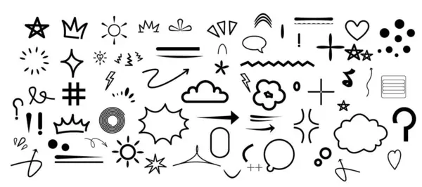 El Çizimi Doodle Simgeleri Yaratıcı Tasarımlar İçin Ayarlandı