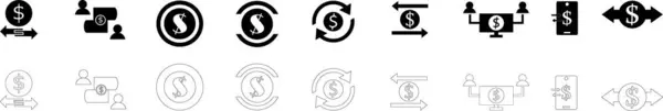 Para Aktarımı Simgesi Koleksiyon Finansmanı ve Ödeme Sembol Paketi