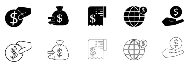 Para ve Finans Simgesi El, Para, Para, İşlem, Fiş, Dünya, Çanta Sembolleri