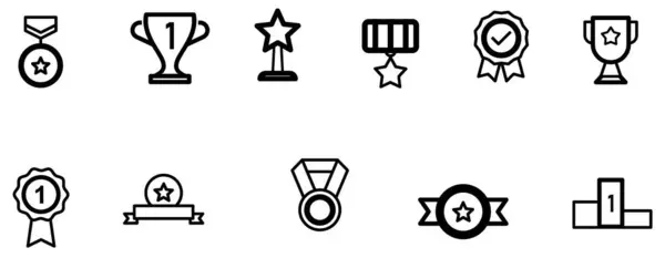 Ödül ve Başarı Çizgisi Simgeleri Ödül, Madalya, Rozet, Kurdele, Podyum, Ödül Sembolleri Belirledi