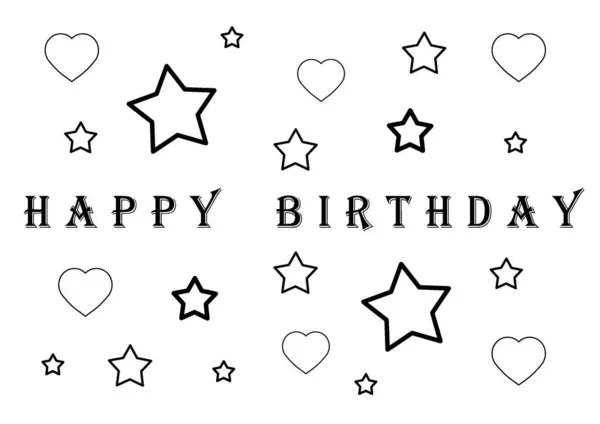 Yıldızlı ve Kalpli Mutlu Yıllar Kartı