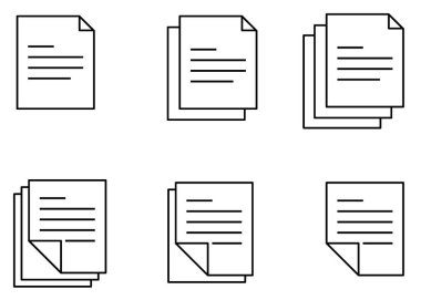 Basit Belge Dosya Simgeleri Kağıt, Sayfalar, Sayfalar, Sayfalar, Özet Vektör Resimleri
