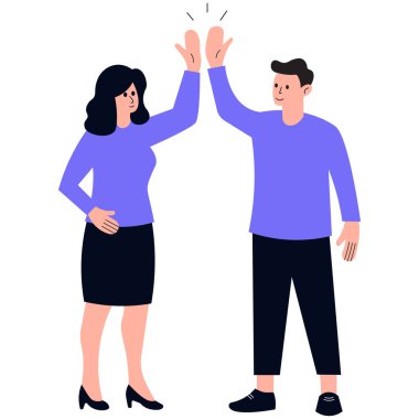 İş Meslektaşları Çak Beşlik Takım Başarı vektör çizimi.