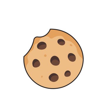 Isırılmış Çikolatalı Çerez Kurabiyesi Vektörü İllüstrasyon Bitli Çikolatalı Çerez Kurabiyesi Çizimi.