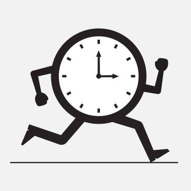 Zaman akışı, zaman yönetimi kavramı vektör çizimi.