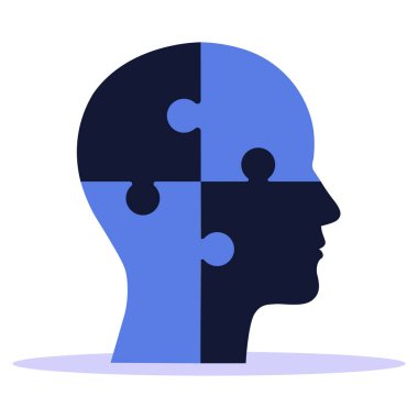 Beyin bulmacası ve problem çözme konsepti vektör çizimi.