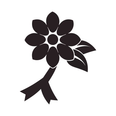 Siyah çiçekli siluet gücü, cesareti ve göğüs kanseri farkındalığını temsil ediyor. Görsel tasarımları ve farkındalık temalı içeriği güçlendirmek için ideal.