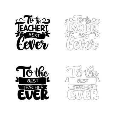 Öğretmenler Günü, dekoratif harf vektör simgeleri ile 'Gelmiş geçmiş en iyi öğretmene' alıntılıyor. Takdir, okul etkinlikleri veya öğretmenlik hediyesi ve övgü tasarımı için idealdir.