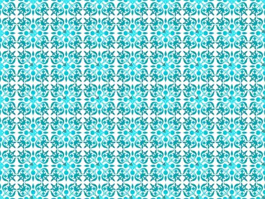 Yıldız şekilli soyut motiflerle kusursuz mavi ve beyaz geometrik desen, arka planlar için harika, ambalaj kağıdı, seramik baskılar, kumaş ve geleneksel dcor.