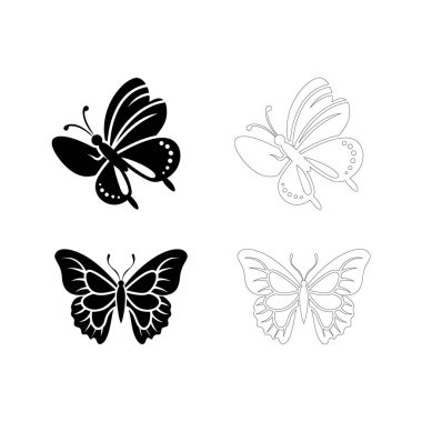 Bulanık kanat efektiyle hareket eden kelebek silueti, düz koyu siyah tasarım, yaratıcı sanat eserleri, dekoratif desenler ve dinamik minimal grafik kaynaklar için mükemmel..