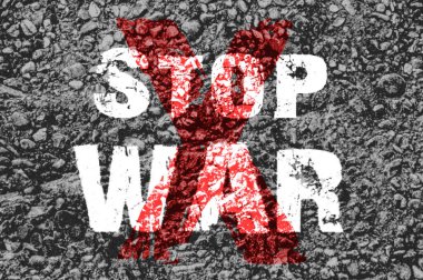 Herhangi bir tasarım için grunge arka plan üzerinde savaşı durdurmak için metin