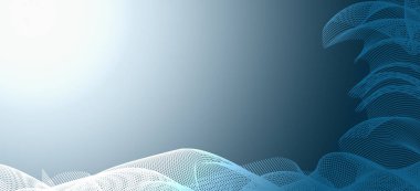Soyut mavi eğri gradyan arkaplan, grafik ağ teknolojisi sancak tasarımı.