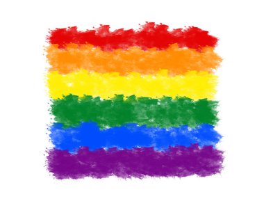 LGBT Konsepti. Gururlu Gökkuşağı Lgbt Lezbiyeni. Beyaz arkaplanda el çizimi