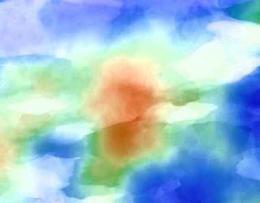 Rough brushstrokes on abstract watercolour background. Brush painting. Color strokes of paint. Unique wall art. Modern art on canvas. Colorful contemporary artwork.