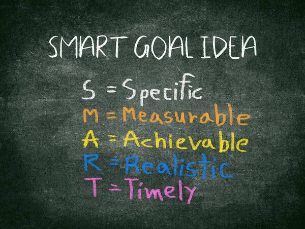 Концепция креативности - буквы умных слов с блокнотом и карандашом для умной постановки целей. Концепция вдохновения и успеха.