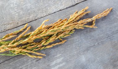 Bir kahverengi ahşap masa arka plan üzerinde spike