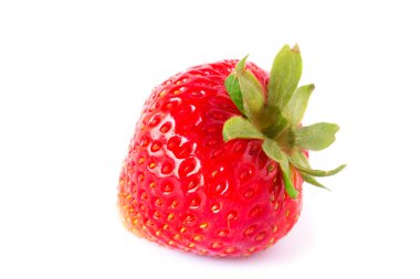 Beyaz arka planda izole edilmiş taze çilekler.