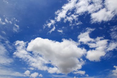 Beyaz bulut ve mavi gökyüzü arka plan. giriş metin iletisi için biraz boşluk ile tasarım ve şablonu için boşluk