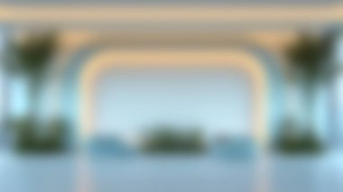 Yumuşak mavi koltuklar, gür tropikal bitkiler ve parlak aksanlar, parlak, minimal bir alanda ilham verici yaratıcılık ve rahatlama için mükemmel..