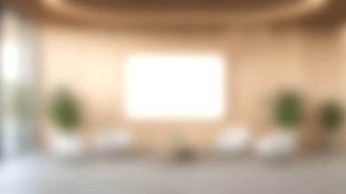 Beyaz sandalyelerin ve ahşap duvarların bulunduğu sakin bir iç mekan, rahatlama ve yaratıcı işler için ideal. Boş çerçeve kişiselleştirilmiş sanat eserlerini davet ediyor, modern dekorun geliştirilmesi.