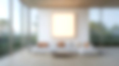 Doğal ışıkla dolu, minimalist dekor, büyük pencereler ve rahat bir atmosferle dolu modern bir oturma odasının huzurunu yaşayın..