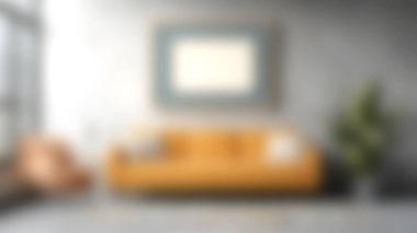 Turuncu bir kanepe, aksanlı sandalye ve iç mekan bitkisinin bulunduğu şık bir oturma odası, rahat ve modern bir iç tasarım sergiliyor. Ev ilhamı için mükemmel.