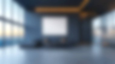 Bu modern minimalist oturma odasında, yaratıcı keşiflere hazır büyük ve boş bir tuvalle çarpıcı bir şehir manzarası olan parlak bir tasarım sergileniyor..