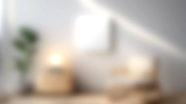 Rahat bir koltuğu, şık bir aydınlatma armatürü ve ferahlatıcı bir iç mekan bitkisi olan sakin, modern bir oturma odası. Rahatlamak ve rahatlamak için mükemmel..