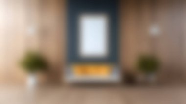 Bu modern oturma odasında zarif ahşap duvarlar ve sarı yastıklarla süslenmiş şık bir kanepe var. Rahat ve davetkar bir ortam yaratıyor..