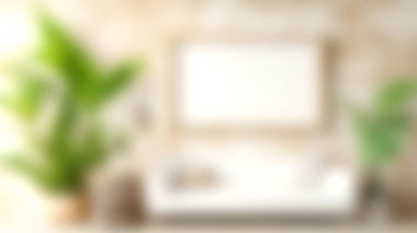 Beyaz bir kanepe, doğal elementler ve minimalist dekorun yer aldığı parlak ve davetkar bir oturma odası. Modern ev tasarımı için mükemmel ilham ve rahatlama.