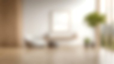 Zarif bir koltuğu, doğal ışığı ve zarif mobilyaları olan sakin, minimalist bir iç mekan. Sakinleştirici dekor konfor ve sükuneti her yere davet eder..