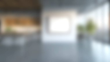 Bu modern açık konsept yaşam alanı geniş pencereli minimalist dekorlar, zarif mobilyalar ve rahatlama ve yaratıcılık için mükemmel sakin bir atmosfer içerir..