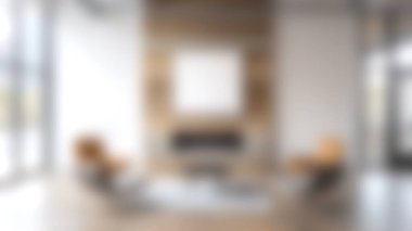 Bu minimalist oturma odasında zarif mobilyalar, sıcak bir ortam ve modern yaşam ortamları için mükemmel bir modern tasarım var..