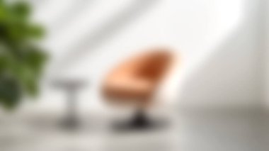 Bu resim, minimalist bir iç mekânda, zarif tasarım ve yumuşak, davetkar ışıklandırmada yer alan rahat ve modern bir sandalyeye sahiptir..