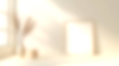 Doğal ışıkla aydınlatılmış, minimalist bir dekor ve sakin bir ortam içeren rüya gibi, yumuşak odaklı bir iç mekan. Rahatlama ya da ilham için ideal.