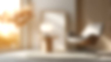 Parlak ve havadar modern oturma odası rahat dekor elementleri, şık mobilyalar ve doğal ışık barındırır. Sıcak ve davetkar bir atmosferi yakalamak için ideal..