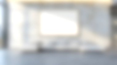 Minimalist mobilyaların olduğu modern bir oturma odası geniş bir pencereden yeterli miktarda doğal ışık ve rahatlamak ve sosyalleşmek için ideal bir karşılama atmosferi..