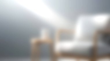 Huzurlu ve rahat bir ortam. Minimalist bir sandalye ve yumuşak doğal ışıkla yıkanmış ahşap bir masa. Huzuru her yere davet etmek için mükemmel..