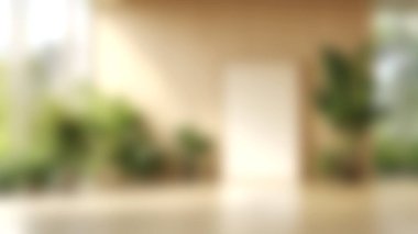 Bu resim, yumuşak ışıklandırma ve yemyeşil ile dolu sakin bir kapalı alan yakalar, rahatlama ve yansıma için davetkar bir atmosfer yaratır..