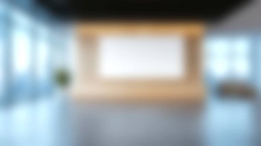 Geniş modern ofis içi boş bir duvar sunumları, büyük pencereler ve parlak ve davetkar bir atmosfer sunan minimalist tasarım unsurları için idealdir..