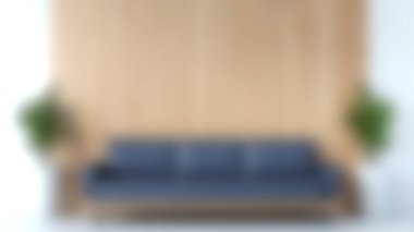 Çağdaş kanepe şık bir oturma odasında, iç mekan bitkileriyle, minimalist tasarım sergileniyor. Modern ev dekorasyonu ve rahatlama için mükemmel..