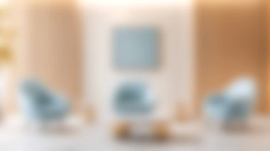 Şık koltuklar ve minimalist dekorların yer aldığı modern oturma odası, rahatlık ve estetik çekiciliği vurguluyor. Aydınlık tonlu sakin bir alan.